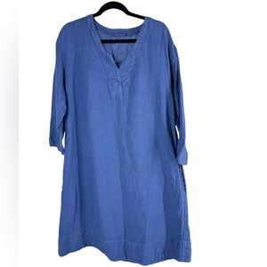 Cut loose linen trapeze dress large lagenlook